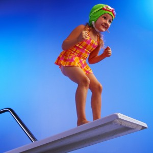 Girl Preparing to Pool Dive