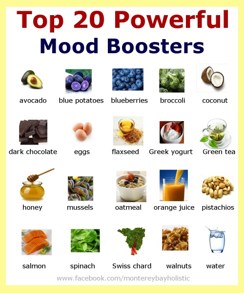 Mood enhancing foods and drinks